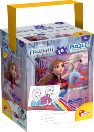 Frozen II Puzzle 24 oboustranné 4 fixy 50x35 cm