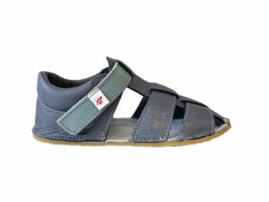 EF Barefoot sandály Ef Šedá metalická (jeans tloczony) 28 EUR